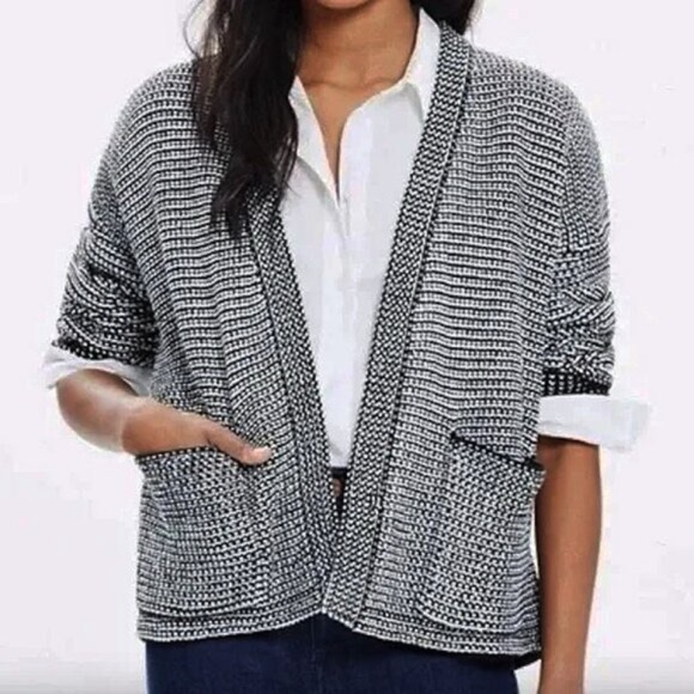 Madewell Cocoon Two Tone Open Front Cardigan